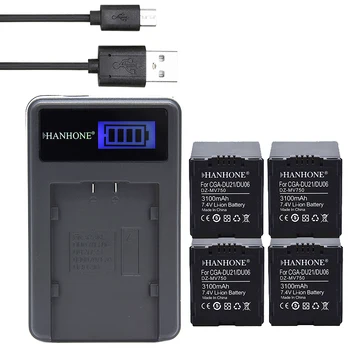 

4PCS 3100mAh CGA-DU06 CGA-DU21 CGADU21 CGR-DU06 Battery+LCD Charger For Panasonic NV-GS330 GS408 GS400 MX500 GS508 GS500 PVGS90
