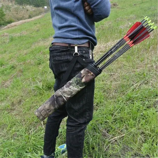 US $6.61 Mounchain Hunting Arrow Bag 45*8.5 cm Oxford Cloth 4 Color Arrow Quiver 2 Point Single Shoulder for