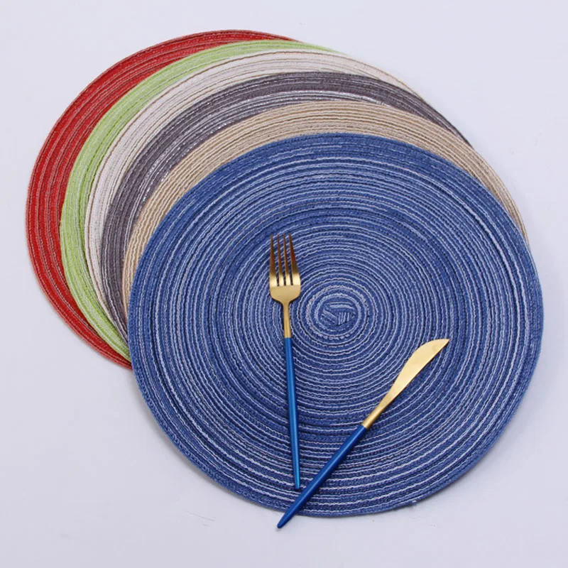 العزل منصات الجدول الرامي جولة تصميم الحرارة العزل سادة المنزل سادة كوستر غير زلة الصلبة المفارش الكتان الجدول حصيرة