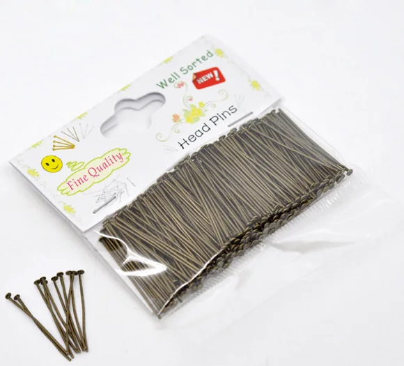 

DoreenBeads 300pcs Well Sorted Bronze Tone Head Pins 3cm (B13053) yiwu