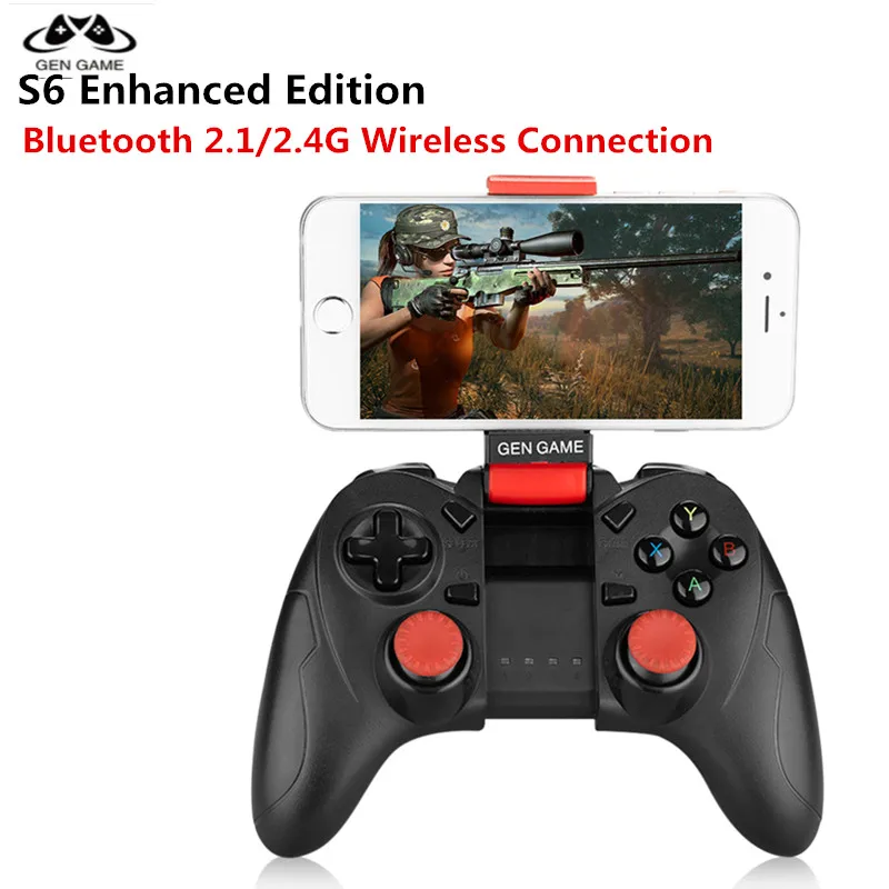 GEN GAME S6 Gamepad Bluetooth Game Controller Wireless PC Joystick Cellular Phone Usb For PC/IOS/Android/TV With Holder | Электроника
