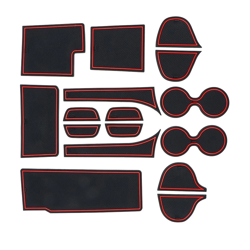 

16 Pcs Door Groove Mat For Mazda CX-7 Gate Slot Pad Anti Slip Non Slip Rubber Decorator Red White Car Styling