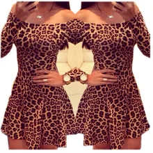 Wholesale Women Sexy Leopard Dresses Ladies Pleated Sheath Mini Dress Casual Long Sleeves vestidos femininos Wholesale Women Sexy Leopard Dresses Ladies Pleated Sheath Mini Dress Casual Long Sleeves vestidos femininos