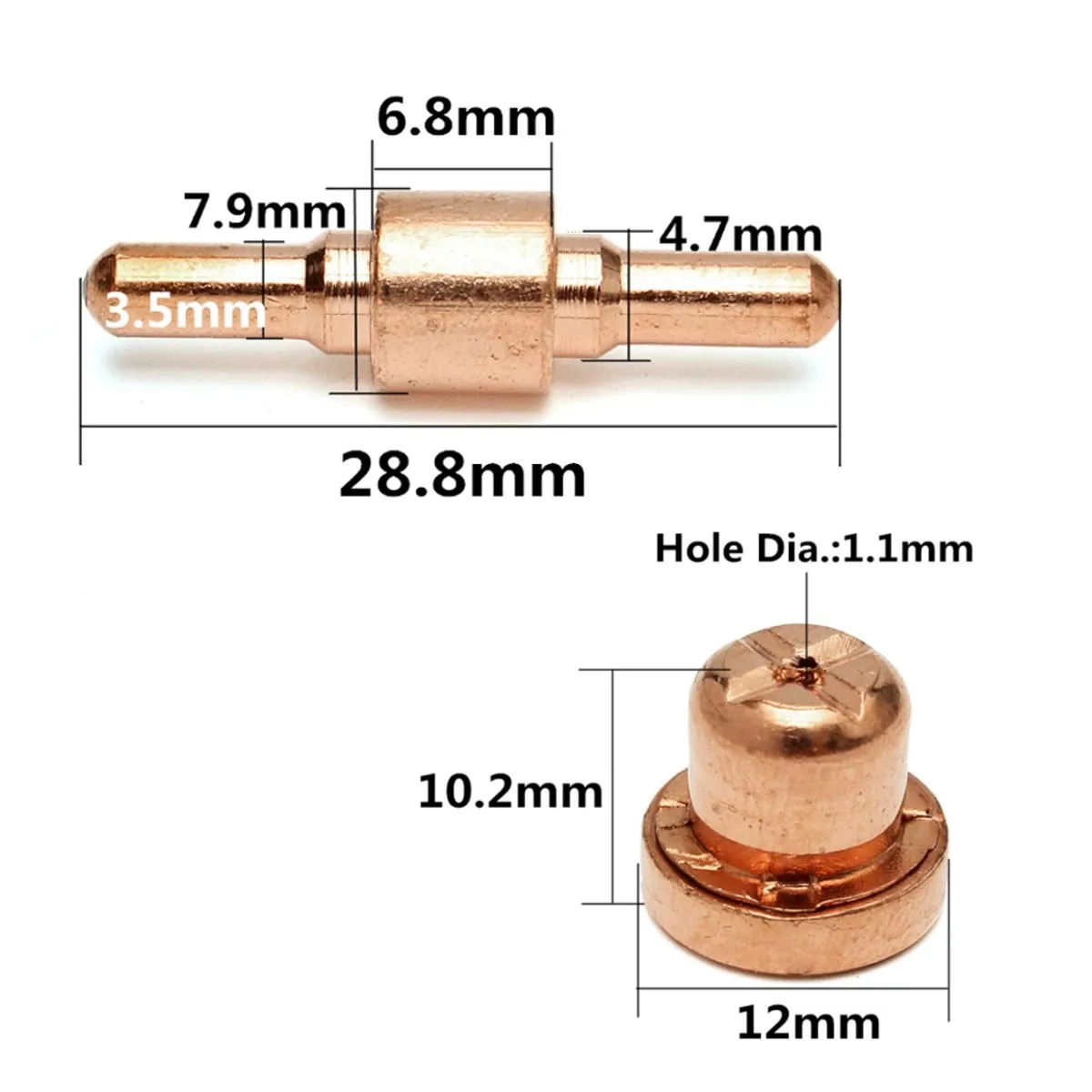 46Pcs/Set Ceramic Copper Air Plasma Cutting Cutter Consumables Extended TIP Nozzle Electrode For PT31 LG40 Torch CUT-50D
