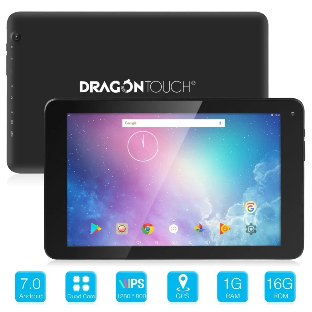 Dragon Touch V10 10 дюймов GPS Android 7 0 Wifi Bluetooth планшет Nougat MTK четырехъядерный 1 ГБ ОЗУ 16 Гб