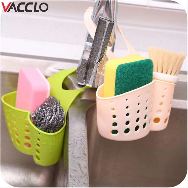 

Vacclo Kitchen Tools Storage Baskets Portable Home Kitchen Hanging Drain Bag Basket Bathroom Tool Sink Holder Sundries Organizer