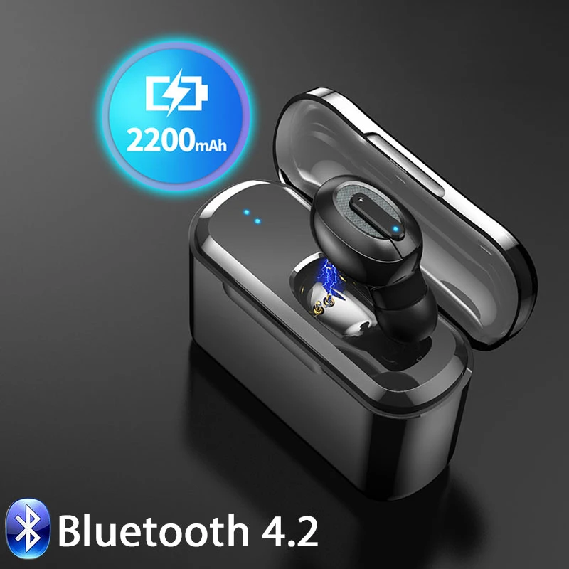 T1 Wireless Bluetooth Invisible Headphones Single Ear 4.2 Edr Mini Wireless Headset With Charging Box