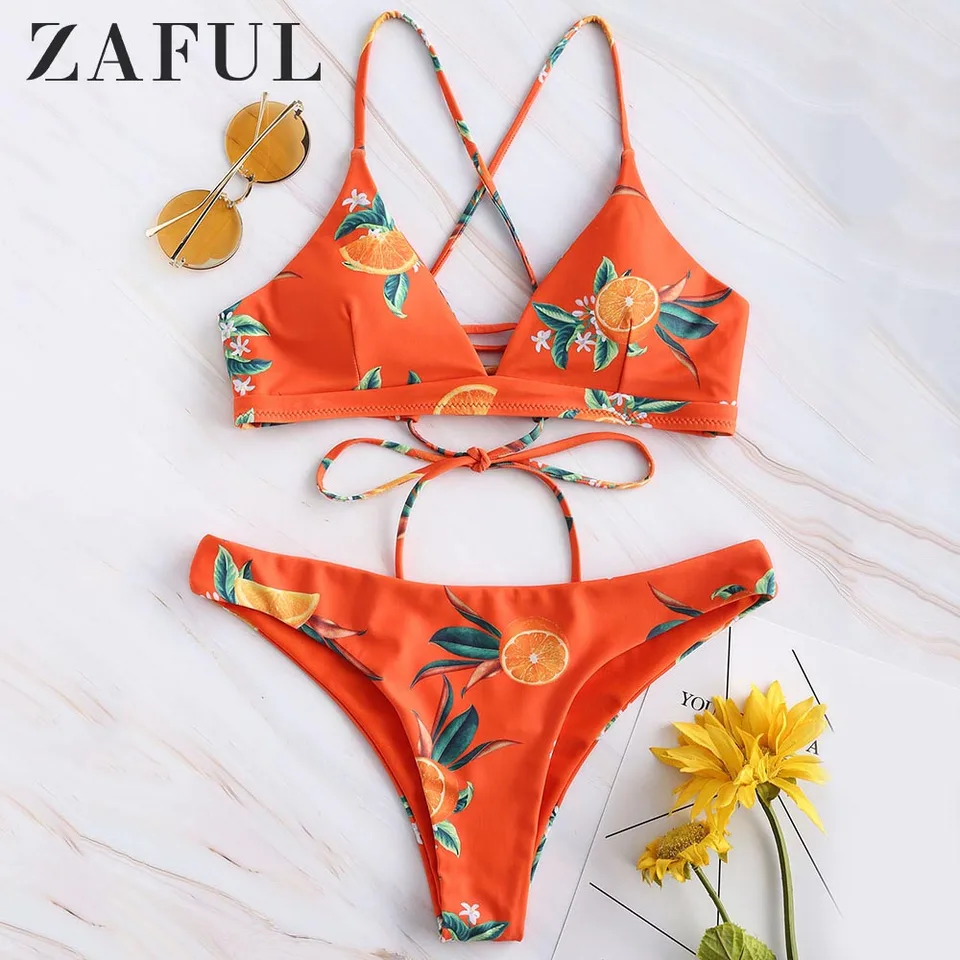 zaful criss cross bikini