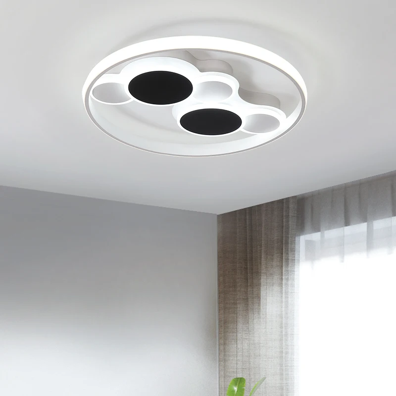 

Modern led Ceiling chandelier Whit and Black Surface mount for bedroom living room led plafond iron acrylic chandelier lighting