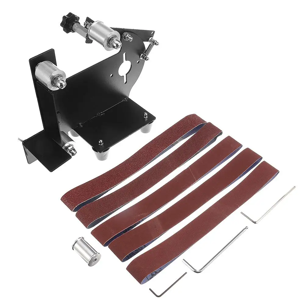 

Angle Grinder Belt Sander Attachment Metal Wood Sanding Belt Adapter With 5 Belts For Angle Grinder Power Tools Accessories