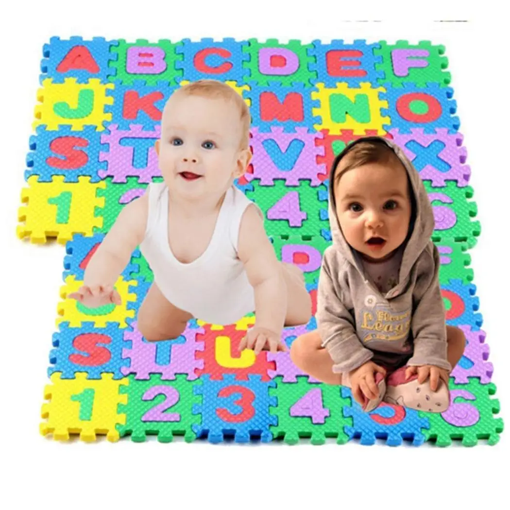 

Mini Kids Alphabet Number Toy Colorful Crawling Foam Mat Baby Educational Multicolor and Toys