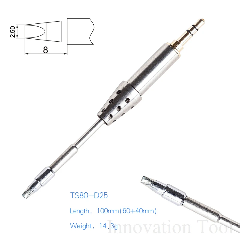 TS B02 D25 наконечник паяльника долото коническая Замена припоя бит для TS80 мини USB Цифровой паяльник без свинца