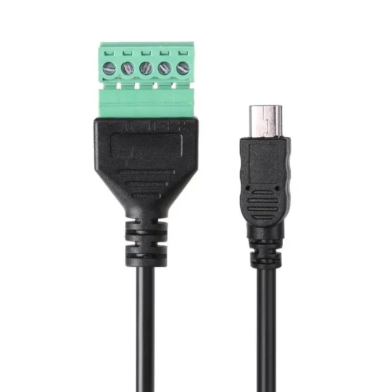 Мини USB мужчина до 5 Pin разъем w/щит переходник для кабельных наконечников