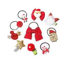 10 шт. рождественские галстуки для волос эластичная резинка для волос держатели аксессуары для волос скручивание