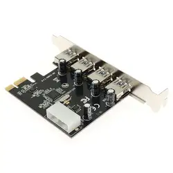 4 порта PCI-E для USB 3,0 концентратор PCI Express Expansion Card адаптер 5 Гбит/с скорость Топ