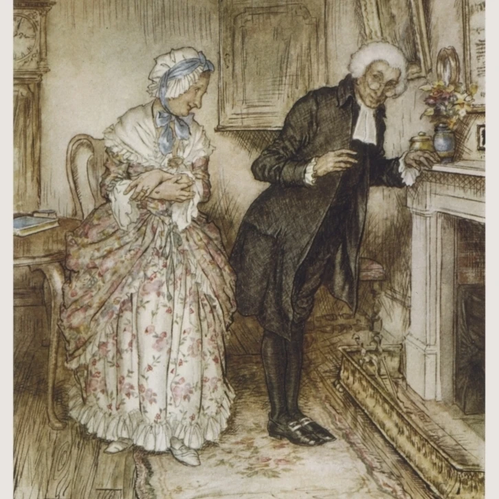 Викарий Wakefieldrackham плакат печать Мэри Эванс картина Libraryarthur Rackham (18X24)|Таблички и
