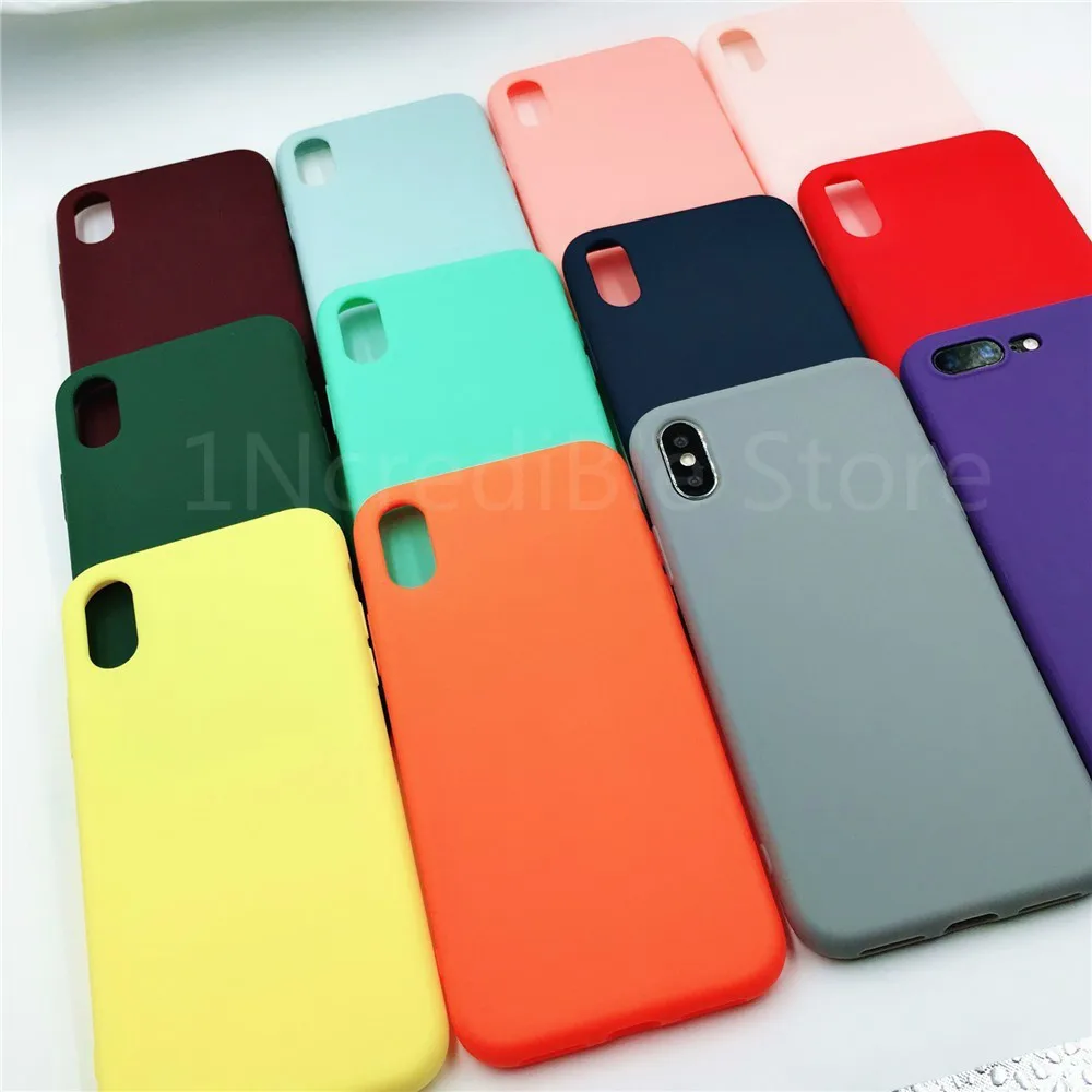 Силиконовые чехлы для телефонов IPhone 6 6s 7 8 Plus матовый мягкий чехол 5 5s SE X XR XS MAX