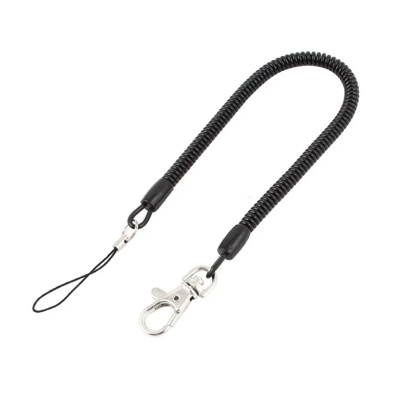 

lanyard for keys Flexible snap hook elastic cord, strap 38 cm long black wrap squishy neck strap phone strap smycz do kluczy#8