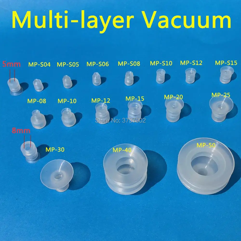 

10pcs Multi-layer Vacuum Suction Cups Small And Big Head Three Layer Silicone Sucker MP Series Vacuum Cups Pneumatic Components