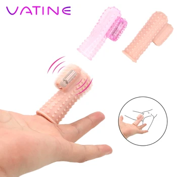 VATINE vibrateur doigt manchon brosse vibrant g-spot Massage Clitoris vagin stimulateur Sex Toys pour les femmes Couple Flriting