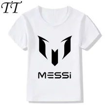 2018 Messi, camisetas divertidas con estampado de letras para niños, camisetas de verano de manga corta para niños/niñas, camiseta informal para bebés, HKP2218