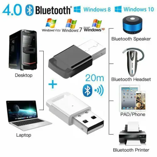 

USB Bluetooth Adapter Dongle 4.0 Music Audio Receiver transmitter for Computer