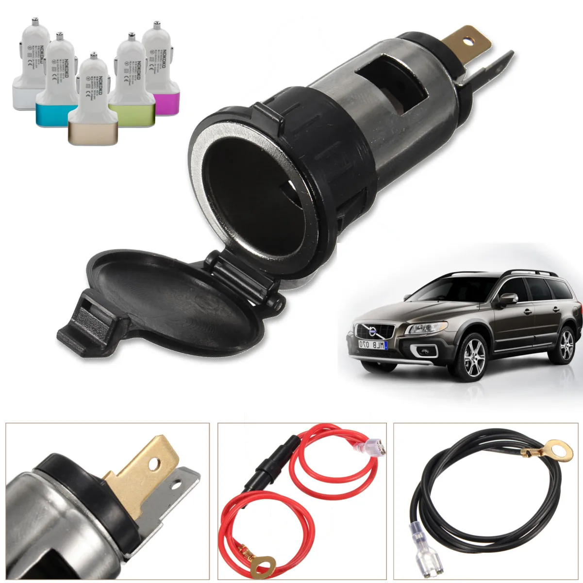 

1pc Cigarette Lighter Socket 12V Waterproof Car Boat Motorcycle Cigarette Lighter Sockets Power Plug Outlet Car Lighter
