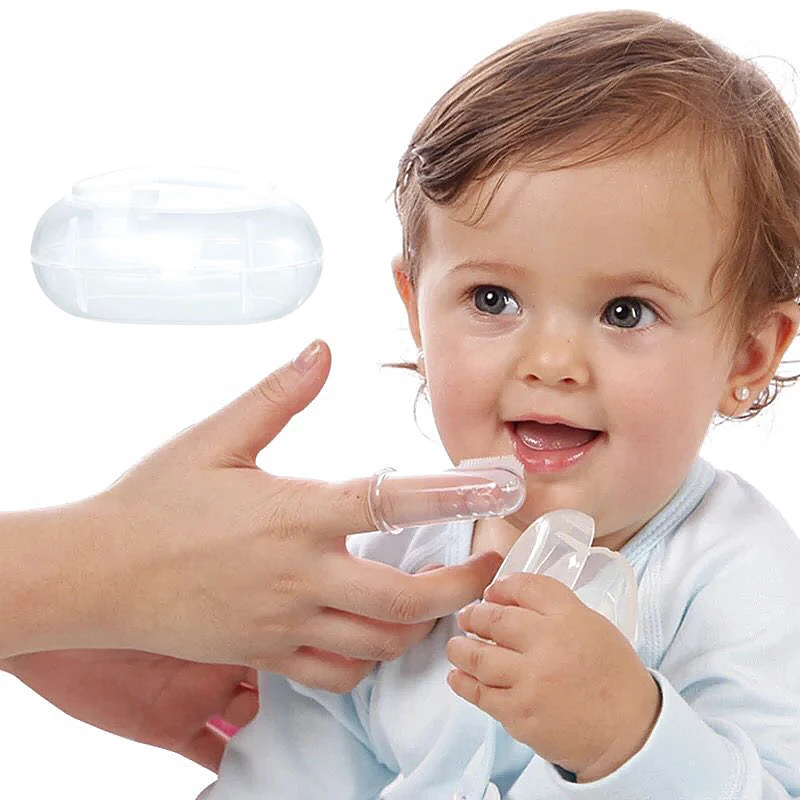 1Pcs Soft Silicone Safe Infant Newborn Baby Finger Toothbrush Kids Teether With Box Massage Tooth Cleaning Tool | Мать и ребенок