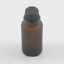 30 мл янтарная стеклянная бутылка с черной крышкой, косметическая упаковка стеклянная Янтарная матовая Цвет