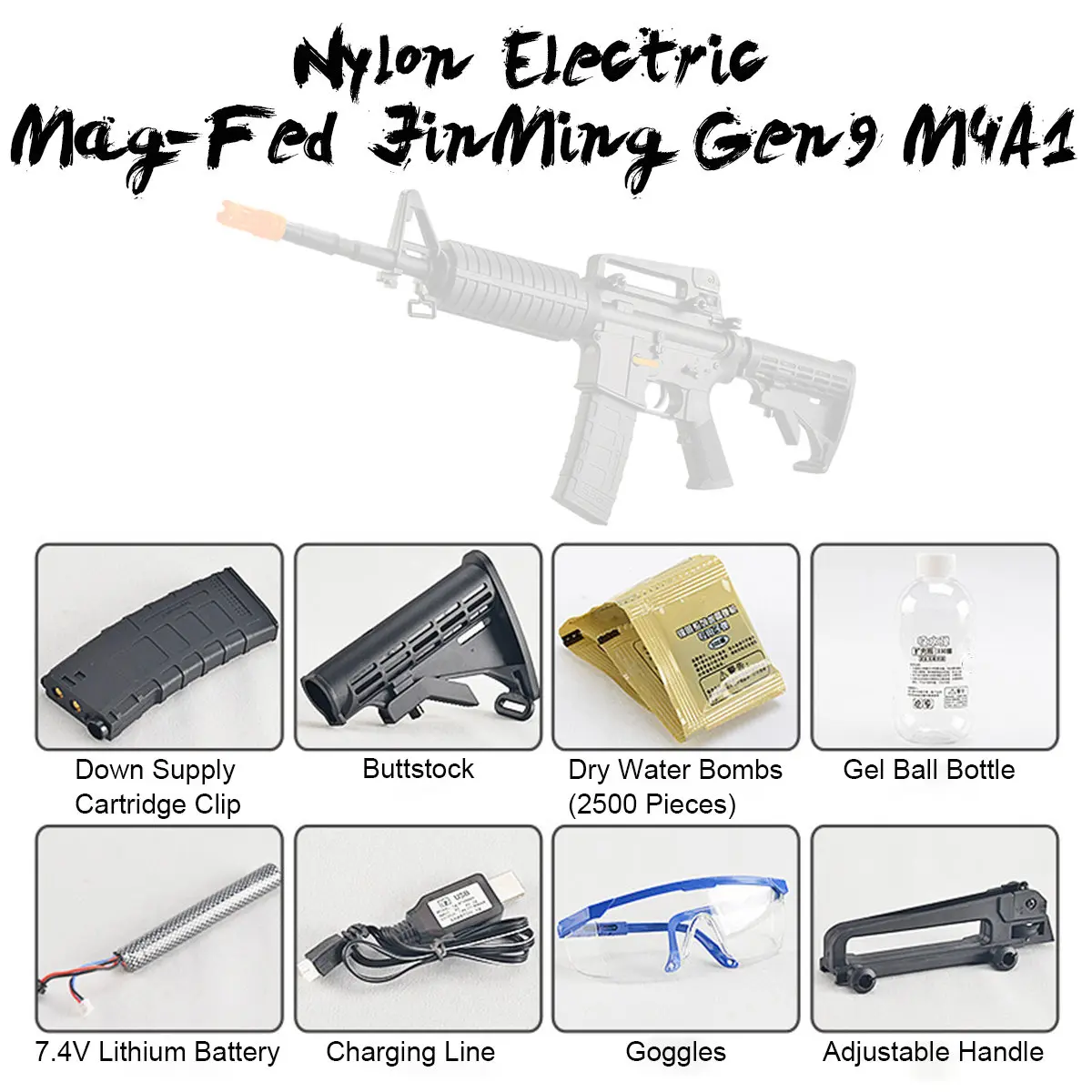 

1 Set Toy Gu n Accessories Kit for Jinming 9 M4A1-Jen9 Gel Ball Bla ster Electric DIY Water Toy Gu n Parts CS Outdoor Fun