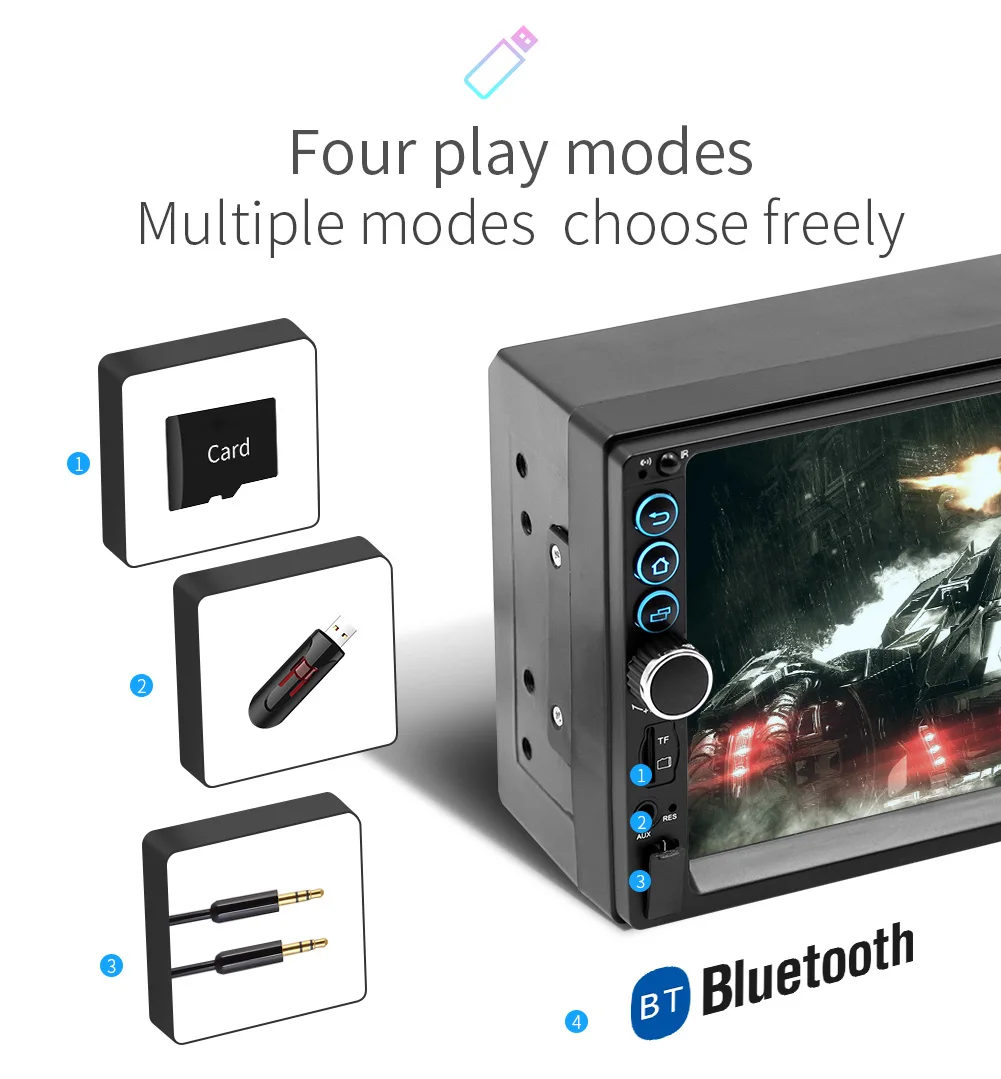 Discount GPS Navigation WiFi Car Multimedia Player 2din FM Stereo Audio Auto Radio 7