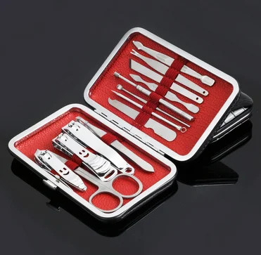 Компанией dhl 200 комплекты 13 в 1 шт инструментов для ногтей комплект для стрижки, уход за ногтями Набор, педикюр, ножницы, пинцет, Ножи утилита палочка для ушей, маникюрный набор