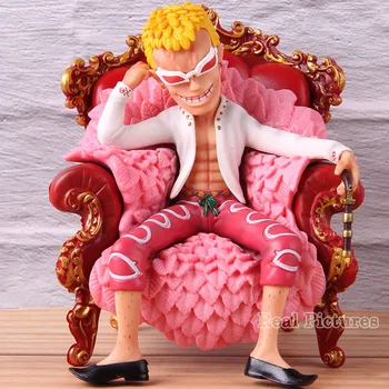 

Donquixote Doflamingo Action Model Toy GK Sitting On Sofa PVC Collectible Anime Figure One Piece P.O.P 13.5cm