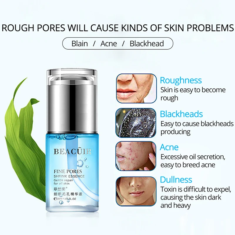 BEACUIR Hyaluronic Acid Moisturizing Face Serum 100% Plant Shrink Pores Essence Whitening Skin Care Anti Aging  Wrinkle Cream