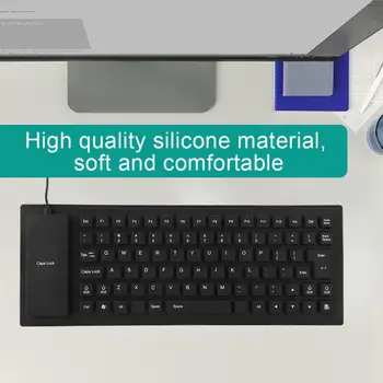 

Portable Soft Silicone Folding USB Wired Silent 107 Keys Waterproof Keyboard