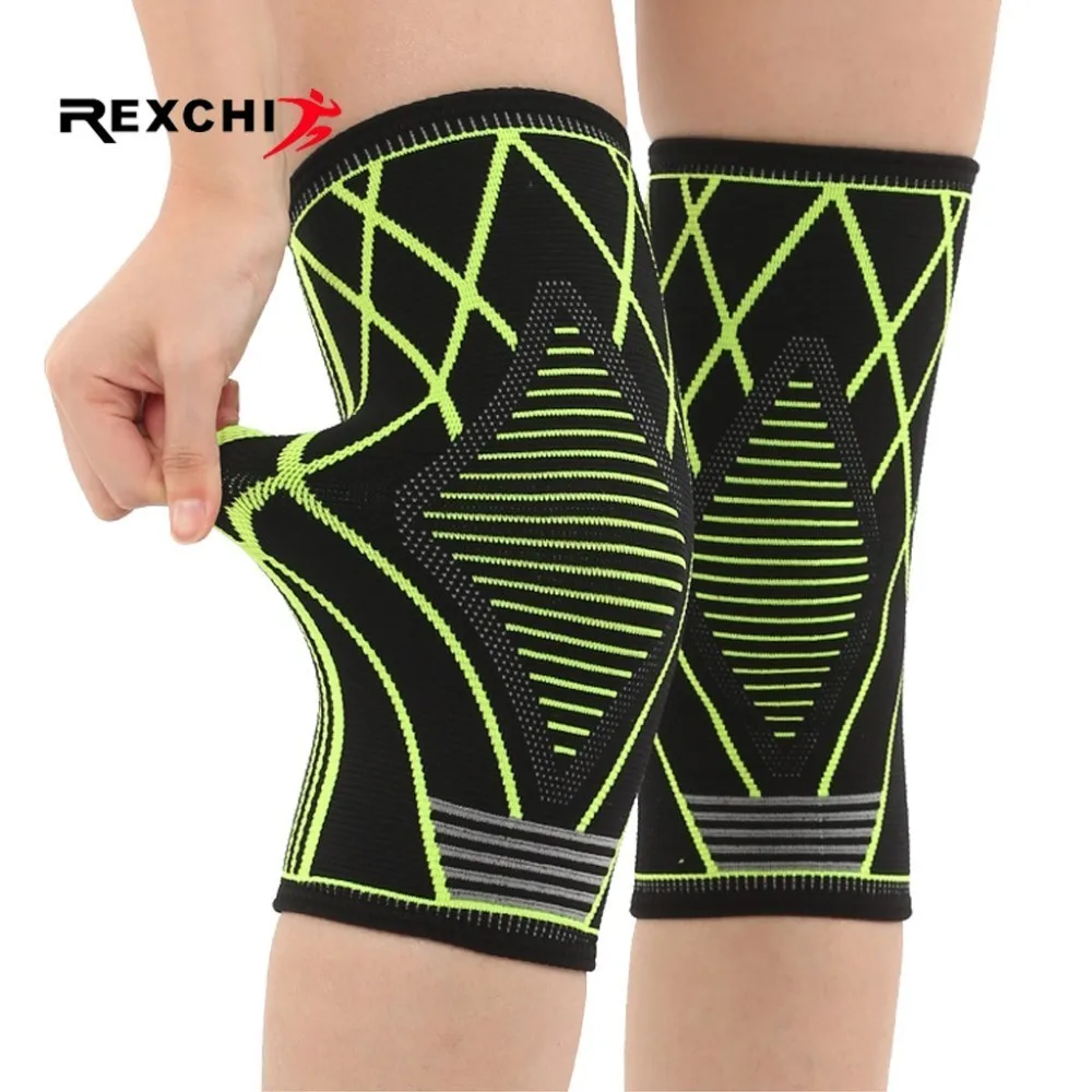 REXCHI 1 زوج مطاطا الرياضة الركبة سادة النساء الرجال كرة السلة دعامة الركبة الكرة الطائرة نيباد دعم سلامة التدريب واقية