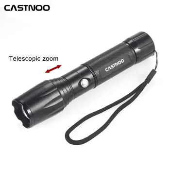 

CASTNOO High Bright 3800 Lumens LED Flashlight 5-Mode Zoomable torch Adjustable Rechargeable ues 1*18650 or 3*AAA