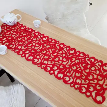

Rectangle Felt Table Runners Modern Hollow Out Table Home Decoration TV Cabinet Table Runners for Wedding Decorations