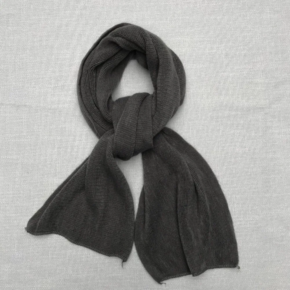 Unisex Solid Color Knit Thick Cashmere Long Scarves Fashion Winter Warm Scarf