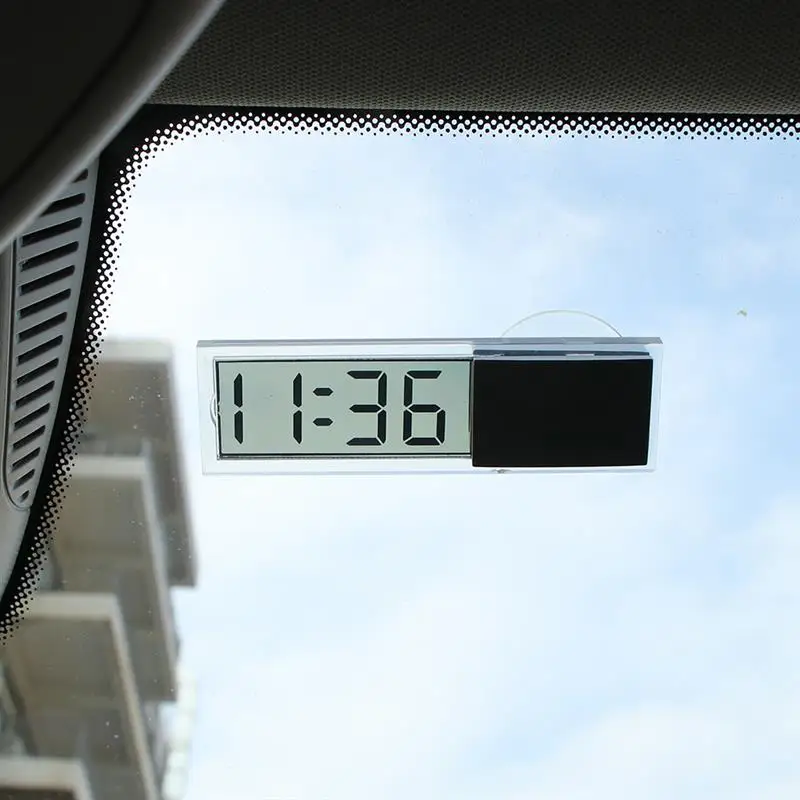 

LCD Car Digital Window Clock On The Window Celsius Fahrenheit High Quality Car Digital Thermometer Ornament Accessories