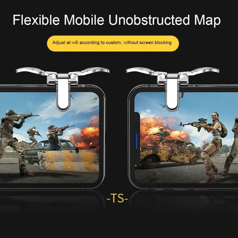 

2pcs TS Phone Fire Button Game Trigger Joystick Controller Gamepad for PUBG Mobile Game Eating Chicken Artifacts Gamepad