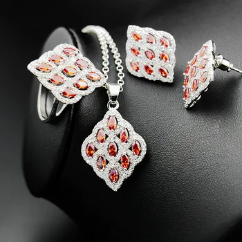 

Silver 925 Jewelry Sets For Women Bridal Decorations Colorful Zircon Necklace Pendant Earrings Rings Bracelet the Nereids Sets