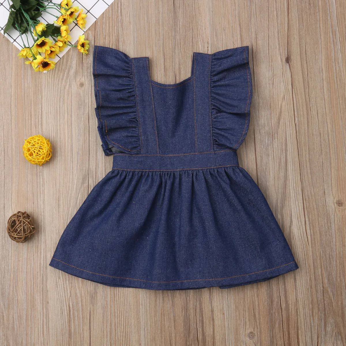 

2019 New Newborn Toddler Baby Kids Girl Cute Clothes Ruffled Sleeveless Backless Solid Tutu Dress Outfit 6M-5Y