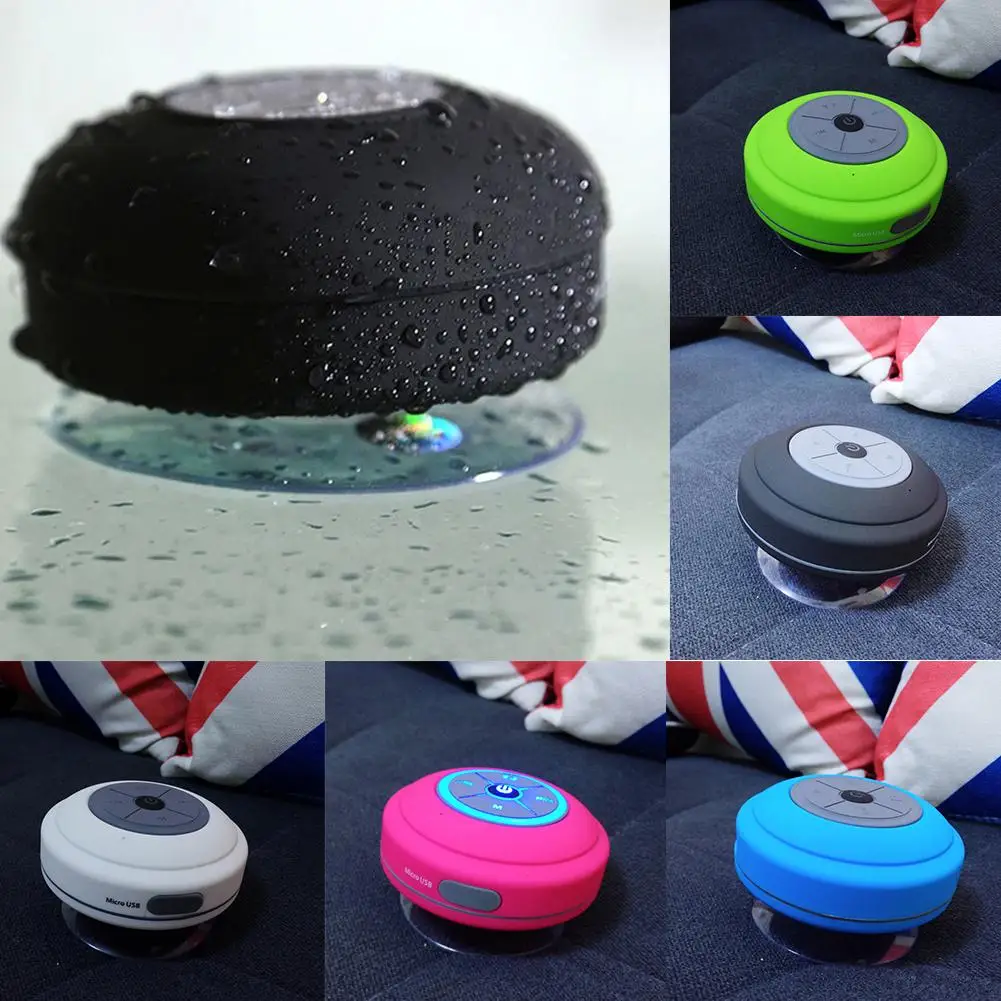 Водостойкий bluetooth динамик со светодиодный лампой на присоске беспроводной для