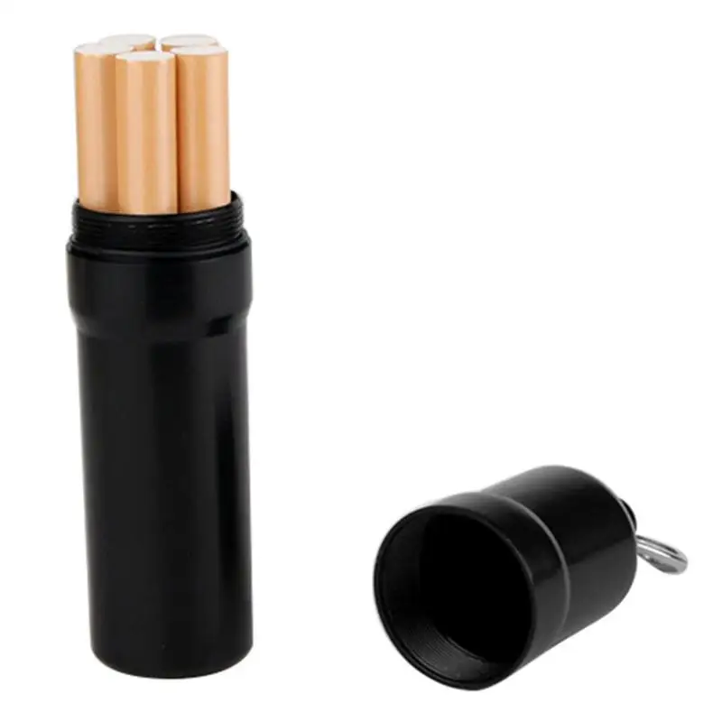 

Cigarette Box Stainless Steel Sealed Cigarette Case 5 Cigarettes with Keychain Holder Box Waterproof Cigarettes Storage Box