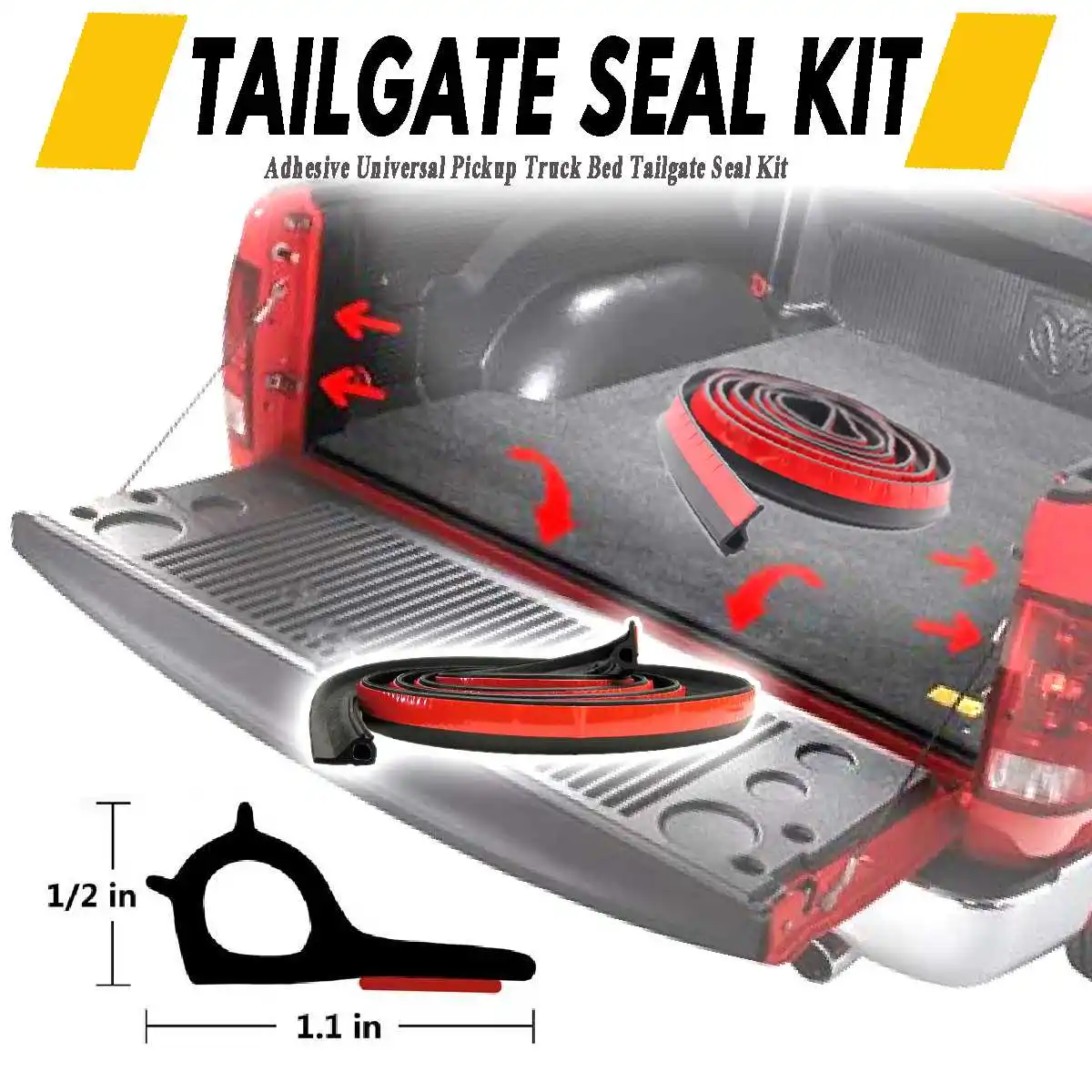 3 5meter Adhesive Universal Weather Stripping Pickup Truck Bed Rubber Tailgate Seal Kit Tailgate Cover Sound Insulation Fillers Adhesives Sealants Aliexpress