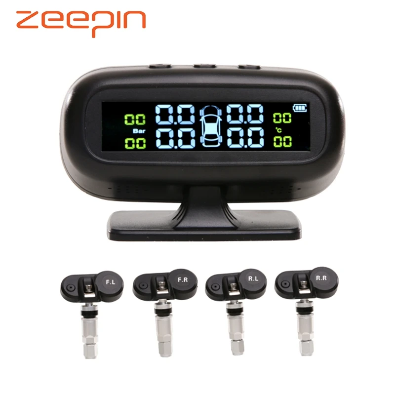 

Solar TPMS Internal Sensors Car Tire Pressure Monitoring System Digital Display Tyre Temperature Warning Auto Security Fuel Save