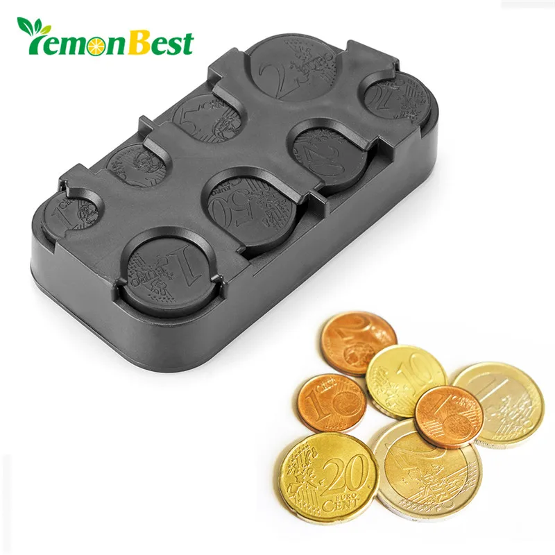 

Car Interior Coin Holder Case Storage Box Container Dispenser Organizer (for Euro Coins) Case Loose Change Money Storage