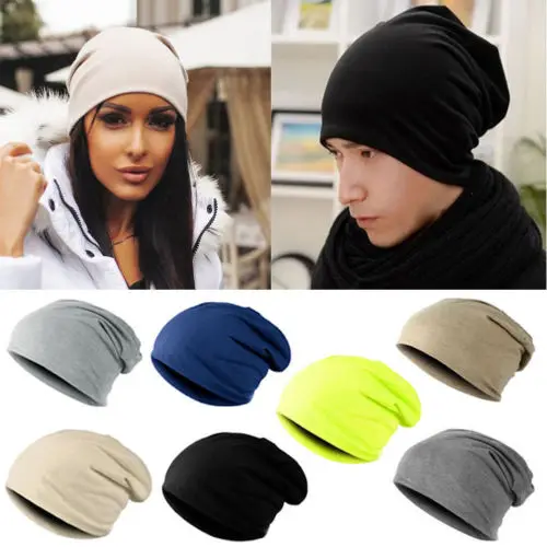 Новый мужской Для женщин Для мужчин теплые вязаные вещи для зимы лыжный вязаная шапка бини Oversize хлопок Hat