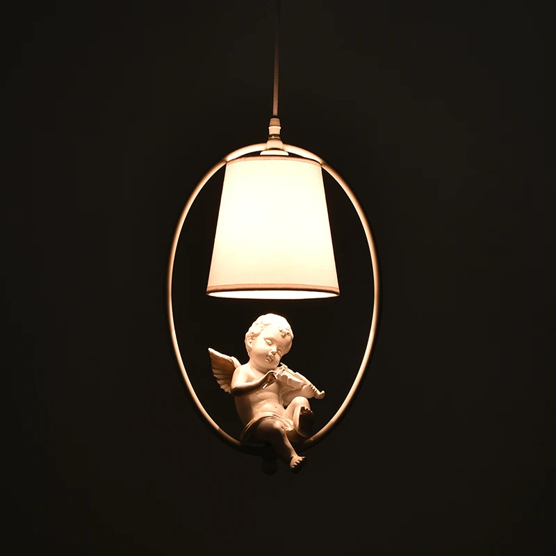 

Modern Resin Angel Chandelier Led Lamps Creative Art Estaurant Living Room Lamp Pendant E14 Led Lustre Lighting Chandeliers